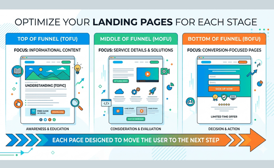 Optimize Your Landing Pages for Each Stage